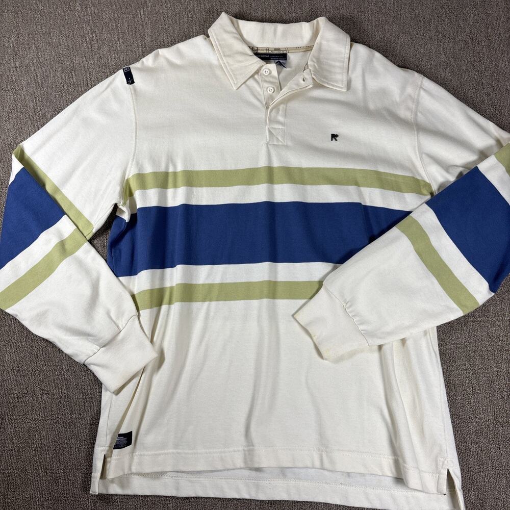Rocawear Long Sleeve Men’s Polo Striped 3 Button XL